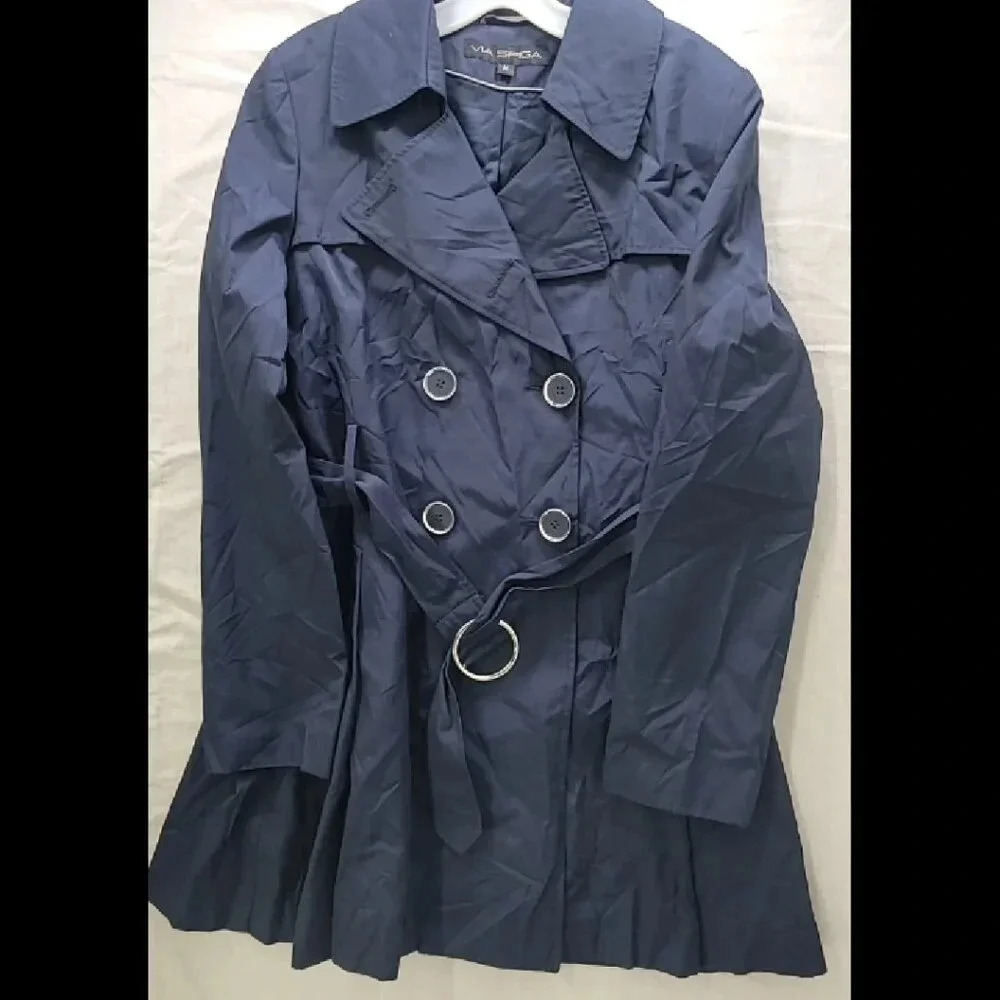 Via Spiga Women's Navy Blue Trench Coat - Size M